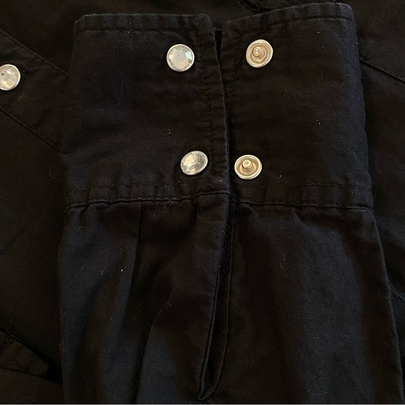 Roper women plus size 2x Black rhinestone embellished pearl snap western shirt - Picture 6 of 8